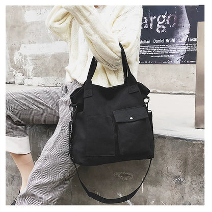 Borse di tela di moda Borsa per studenti Borsa a tracolla Borsa a tracolla di grande capacità in tinta unita Borsa shopper Borsa a tracolla femminile casual 2025