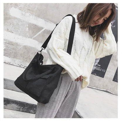 Borse di tela di moda Borsa per studenti Borsa a tracolla Borsa a tracolla di grande capacità in tinta unita Borsa shopper Borsa a tracolla femminile casual 2025