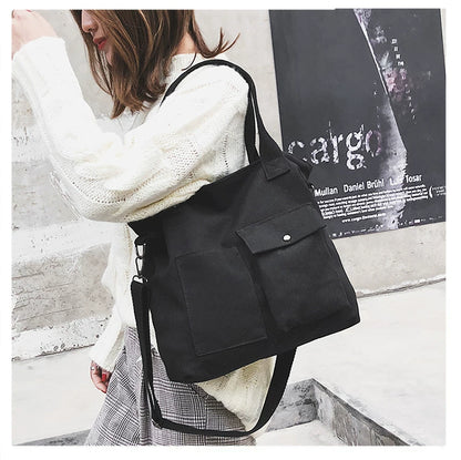 Borse di tela di moda Borsa per studenti Borsa a tracolla Borsa a tracolla di grande capacità in tinta unita Borsa shopper Borsa a tracolla femminile casual 2025