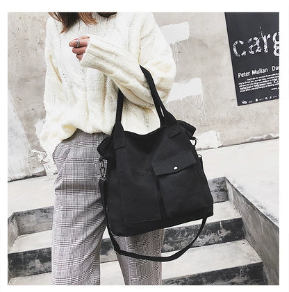 Borse di tela di moda Borsa per studenti Borsa a tracolla Borsa a tracolla di grande capacità in tinta unita Borsa shopper Borsa a tracolla femminile casual 2025