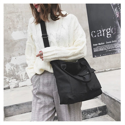 Borse di tela di moda Borsa per studenti Borsa a tracolla Borsa a tracolla di grande capacità in tinta unita Borsa shopper Borsa a tracolla femminile casual 2025