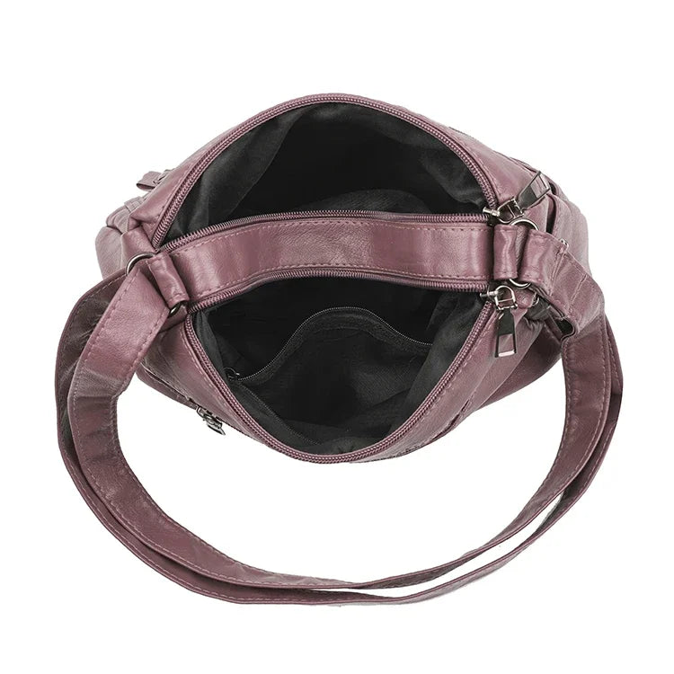 Borsa a tracolla in pelle da donna Tracolla regolabile Chiusura con cerniera Borsa per donna Viaggio Lavoro Borsa a tracolla casual quotidiana