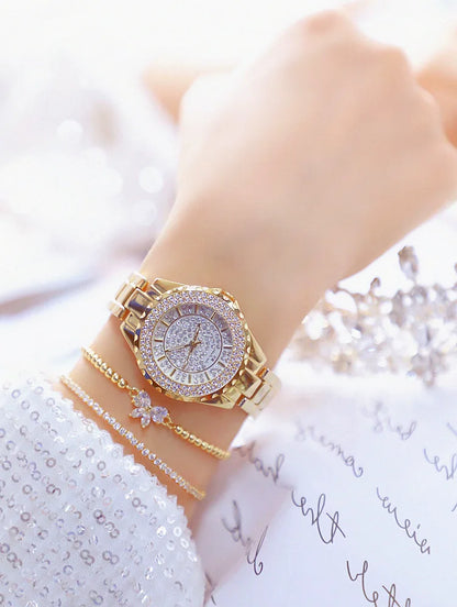 Orologi eleganti da donna con bracciale in oro 2025 Orologi da polso da donna di lusso delle migliori marche per orologio femminile Moda elegante in acciaio pieno