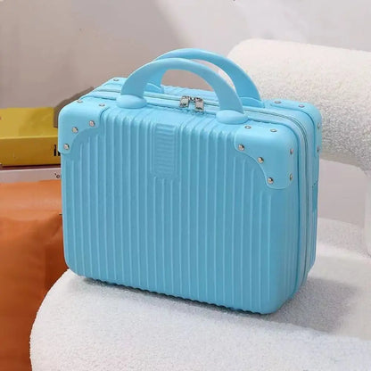 Mini valigia da viaggio leggera da 14 pollici Scatola per cosmetici Organizzatore per bagagli a mano impermeabile Custodia per trucco Piccola custodia da imbarco protettiva