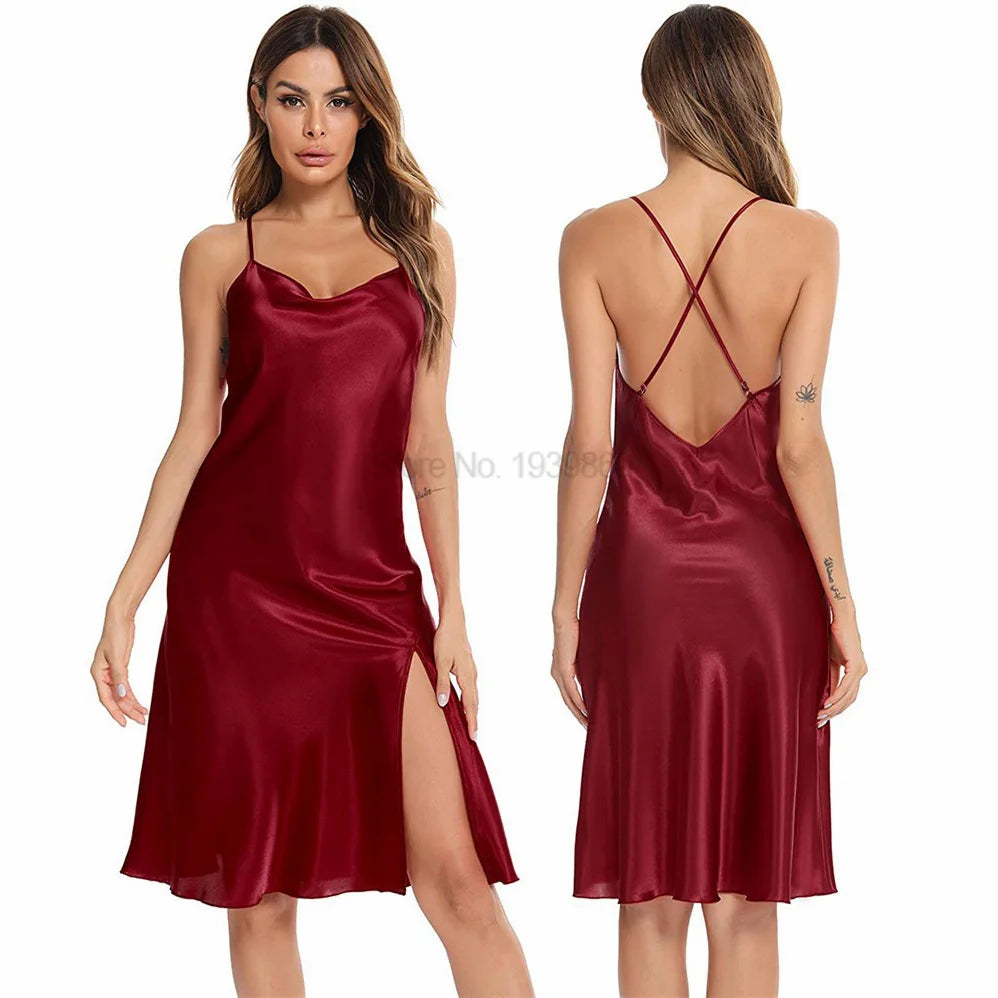 Camicia da notte estiva Ruffles Lady Nightwear camicia da notte raso senza spalline gonna intimo Lingerie Sexy vestiti per la casa accappatoio