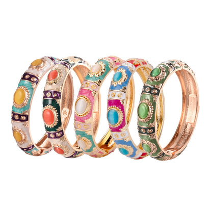 Bracelet en émail pour femmes, jonc à main hawaïen, indien, cloisonné, bijoux africains, bracelets de créateurs bohèmes pour femmes, cadeaux