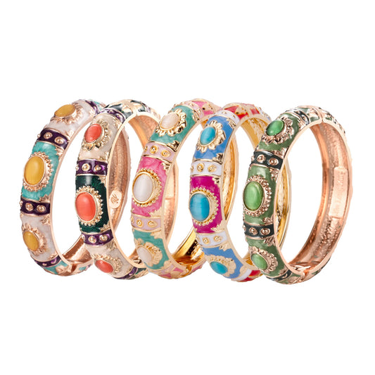 Bracelet en émail pour femmes, jonc à main hawaïen, indien, cloisonné, bijoux africains, bracelets de créateurs bohèmes pour femmes, cadeaux