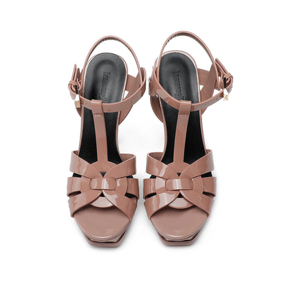 Nuovi sandali estivi da donna design del marchio sandali da festa fatti a mano di alta qualità tinta unita punta aperta 13CM eleganti tacchi alti 35-43