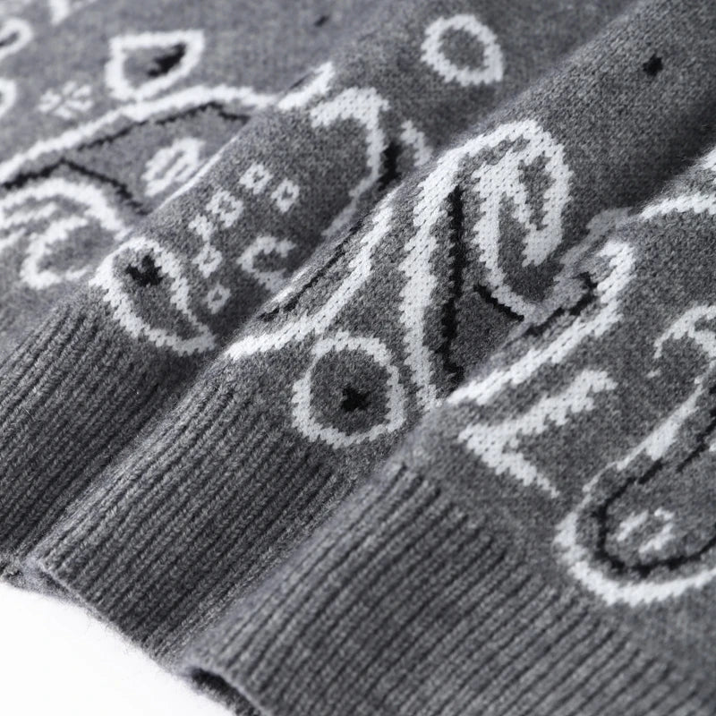 Street Knit Jacquard Colletto alla coreana Cardigan Cerniera Manica intera Maglione grigio femminile 2026 Primavera Lady Fashion Maglieria accogliente Nuovo