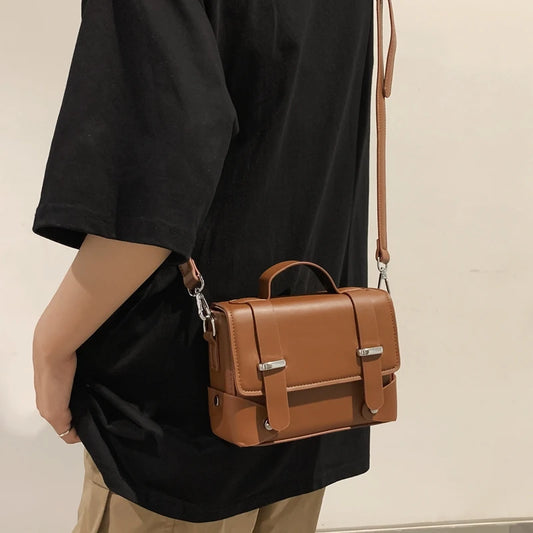 Borsa a tracolla unisex minimalista Borse a tracolla in pelle PU alla moda Borse a tracolla piccole stile flip per borsa da donna firmata