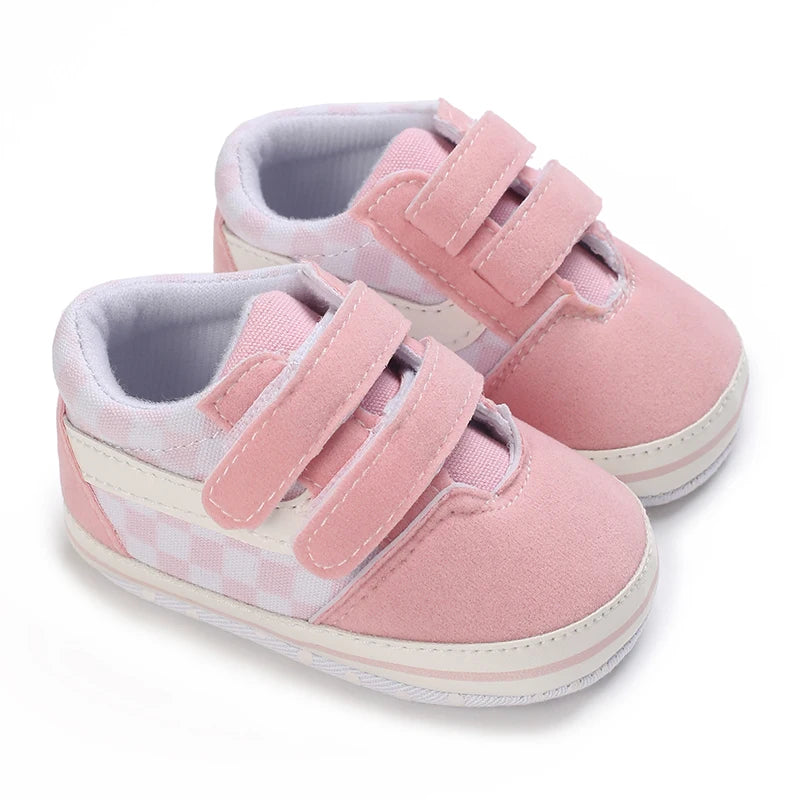 Scarpe da passeggio per bambini, sneakers con stampa e fiocco, calzature casual con suola morbida per neonati da 0 a 18 mesi