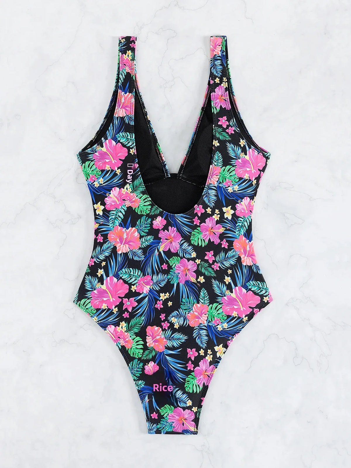 Sexy Backless V-Neck One-Piece Swimsuit 2025 New Print Ladies Bikini Fashionable Sportswear And Bag Accessories from Mainland Ch