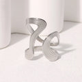 Anello personale grande in acciaio inossidabile antiruggine, elegante, creativo, minimalista, in metallo, gioielli impermeabili per le donne