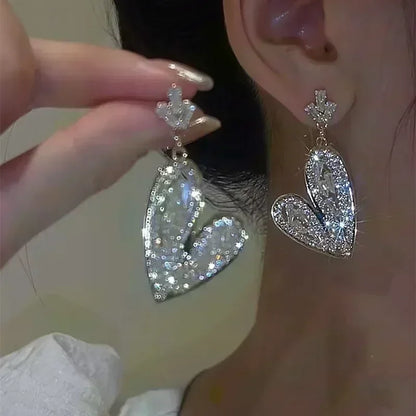 Nuova tendenza della moda Design unico Orecchini rettangolari eleganti e squisiti con zirconi per gioielli da donna Regali premium per feste di nozze