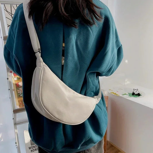 Borsa a tracolla da donna dal Design semplice moda donna Nylon Hobos borse a tracolla piccole borse di stoffa Vintage da donna