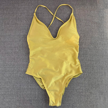 Sexy Padded One Piece Swimsuit Women Swimwear Solid Bathing Suit Monokini Swimming Suit Summer Beachwear maillot de bain femme