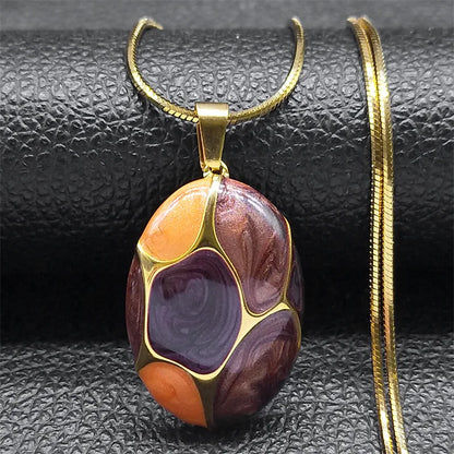 Collane con ciondolo con ciondolo rosa per donne Ragazze Acciaio inossidabile Colore oro Catena femminile alla moda Boho Collare con gioielli regalo NZZZ387S1