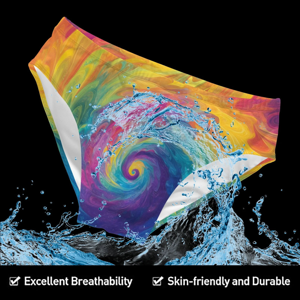 Rainbow Swirl Sexy Men's Swimming Trunks Lightweight Comfortable Men's Briefs Pool Party Beach Surf Shorts Sexy Bikini Swimsuits