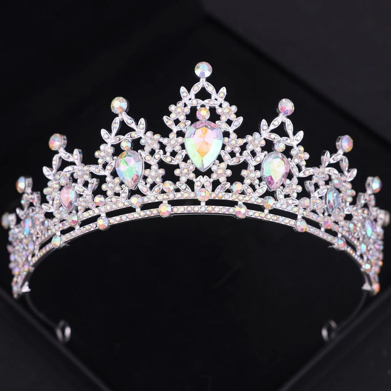 Diademi e corone di cristallo barocchi Festa con strass Prom Diadema Fascia da sposa Accessori per capelli da sposa Gioielli Corona Tiara Regalo