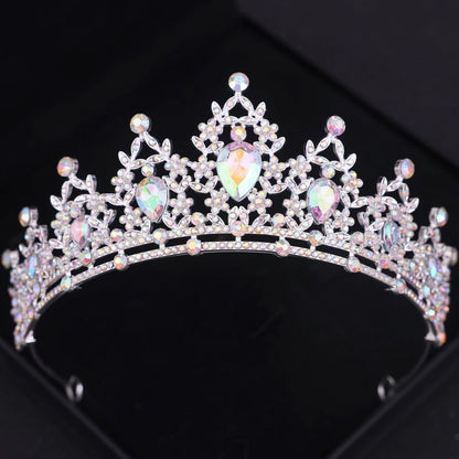 Diademi e corone di cristallo barocchi Festa con strass Prom Diadema Fascia da sposa Accessori per capelli da sposa Gioielli Corona Tiara Regalo