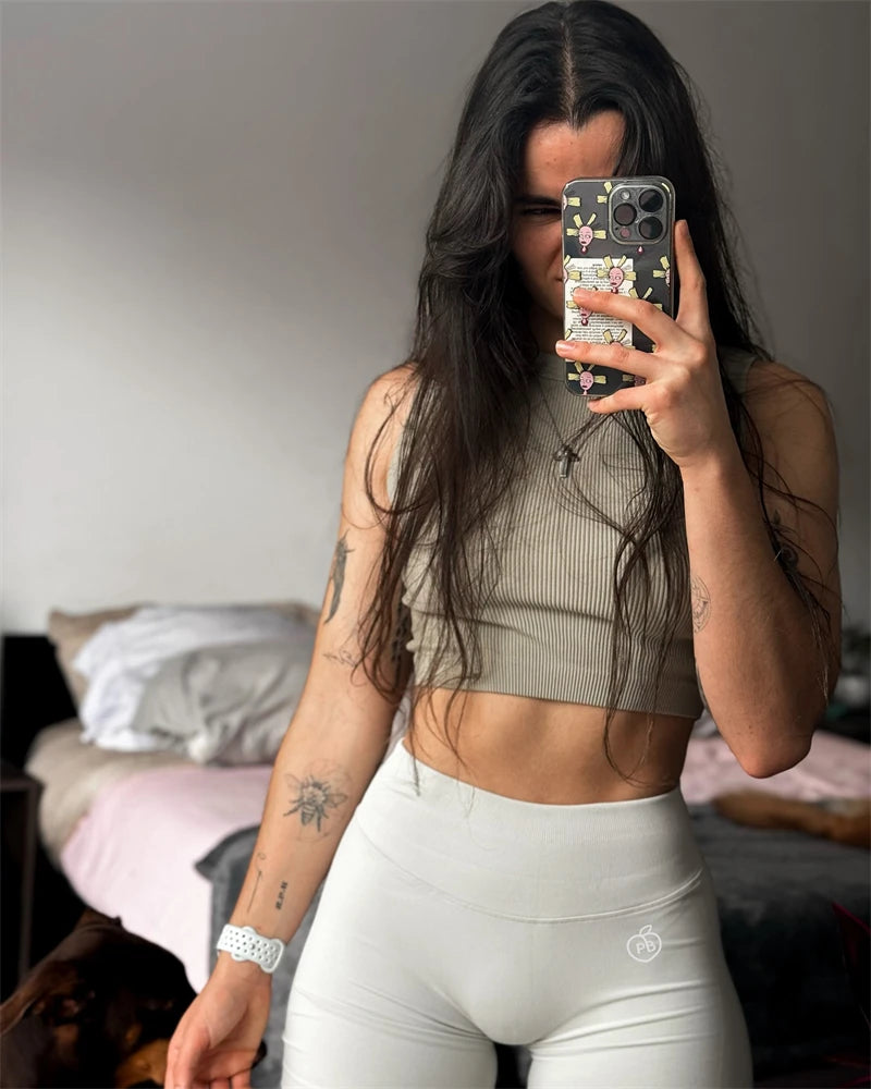 Pantaloncini sportivi modellanti a tre sezioni di vita da donna Pantaloncini sportivi senza cuciture per donna Ciclismo Jogging Fitness Vita alta Push Up