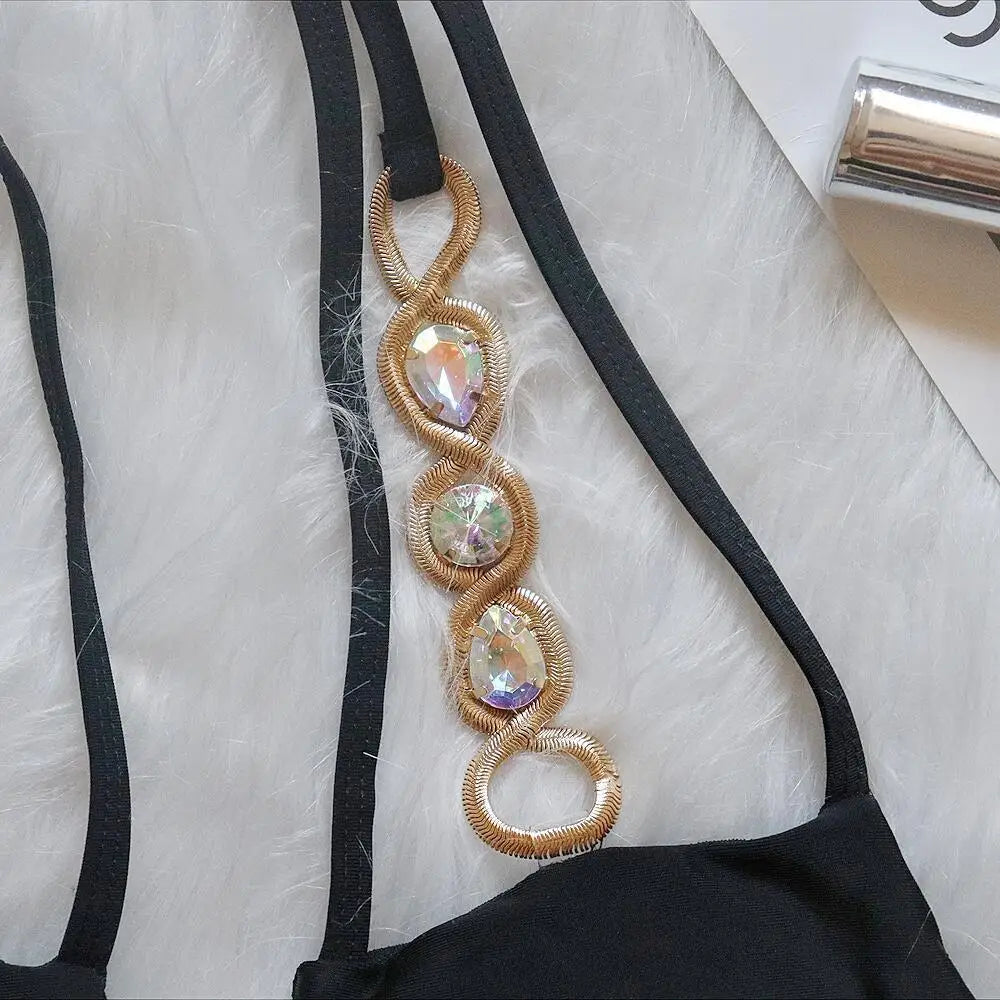 nuovo costume da bagno in due pezzi con strass 2026 cristallo di lusso perizoma Sexy perizoma Bikini Set costumi da bagno da donna costume da bagno Sexy da spiaggia