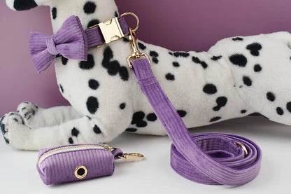 Set Collare e Guinzaglio per Cani in Corduroy Epic con Targhetta Personalizzata Incisa, Accessori per Animali Domestici, Guinzaglio per Cani in Corduroy15