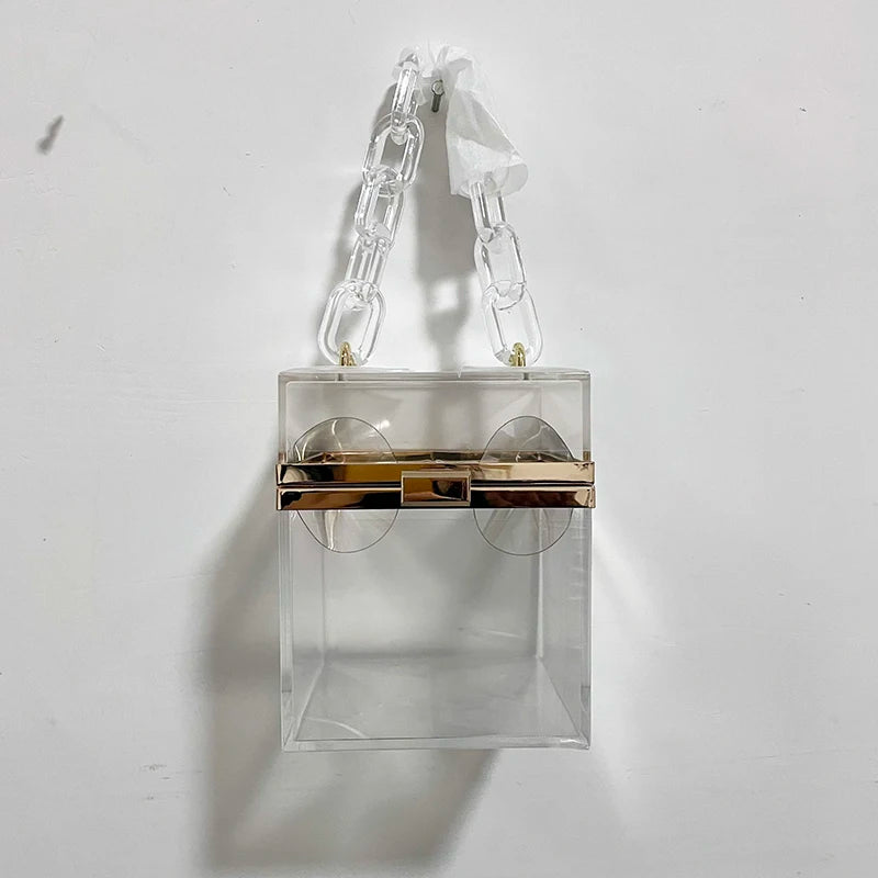 Borsa rossa con bocca in metallo moda per donna borse a tracolla in oro di alta qualità Designer borsa a tracolla scavata borsa da pranzo carina