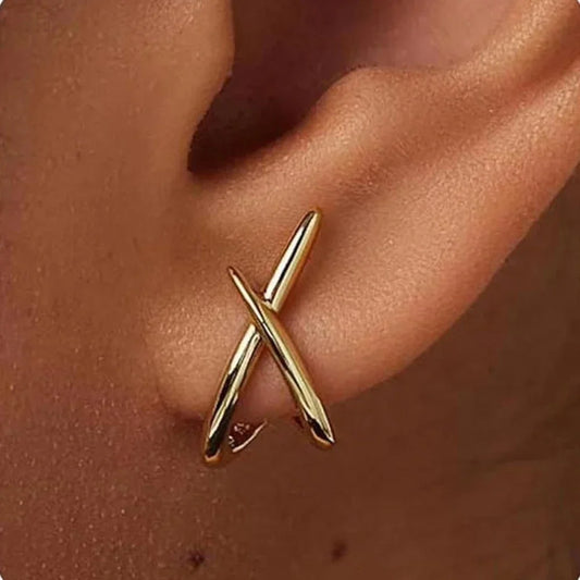 LATS Orecchini a bottone con croce color oro alla moda per le donne Orecchini delicati semplici e minimalisti Gioielli di moda Regali per feste all'ingrosso