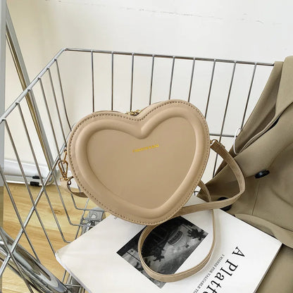 Borse a tracolla a forma di cuore di vendita calda per le borse a tracolla in pelle PU solida da donna