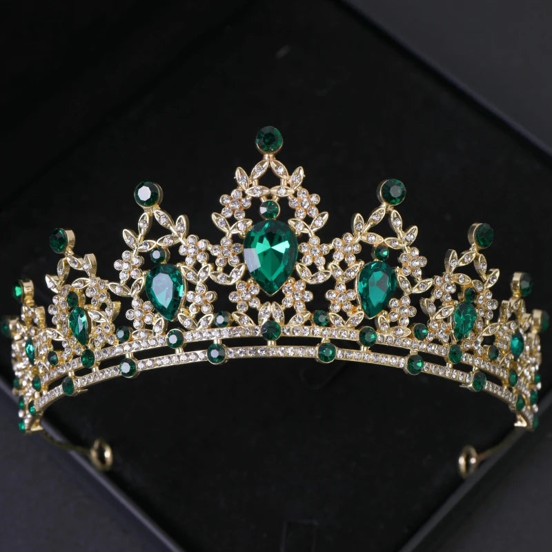 Diademi e corone di cristallo barocchi Festa con strass Prom Diadema Fascia da sposa Accessori per capelli da sposa Gioielli Corona Tiara Regalo