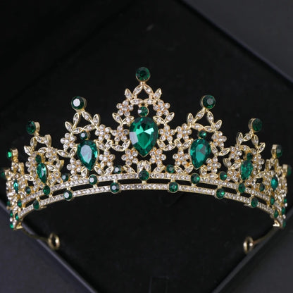 Diademi e corone di cristallo barocchi Festa con strass Prom Diadema Fascia da sposa Accessori per capelli da sposa Gioielli Corona Tiara Regalo