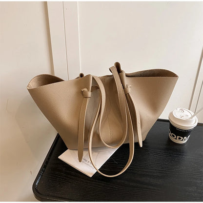 Estate nuova borsa tote di grande capacità moda alla moda modello litchi tinta unita trama semplice borsa monospalla sotto le ascelle