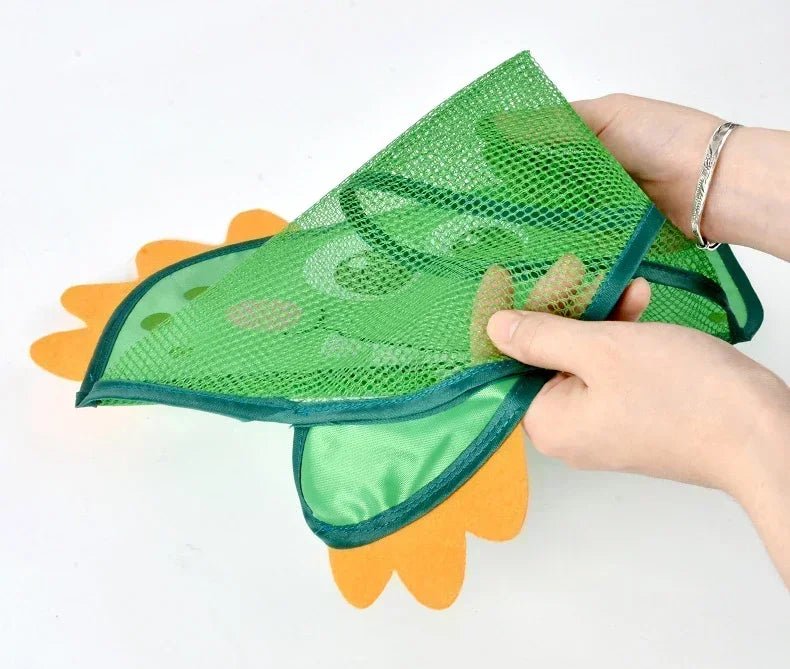 Giocattolo per baby shower Simpatico anatra rana Borsa portaoggetti per giocattoli con rete Forte ventosa Borsa da gioco per baby shower Organizzatore per il bagno Giocattolo d'acqua