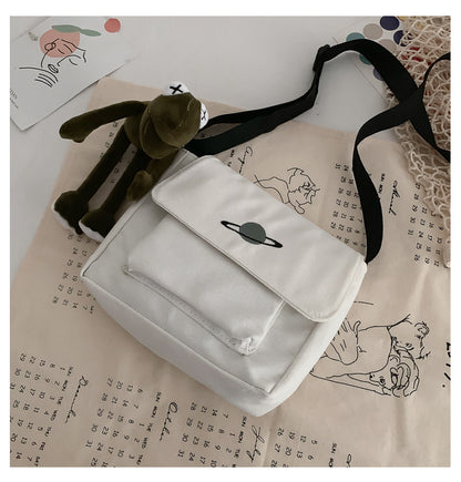 Borsa a tracolla per studenti con collage casual Borsa piccola da donna Borsa a tracolla in tela per donna Borse a tracolla con stampa Bolsas Sac