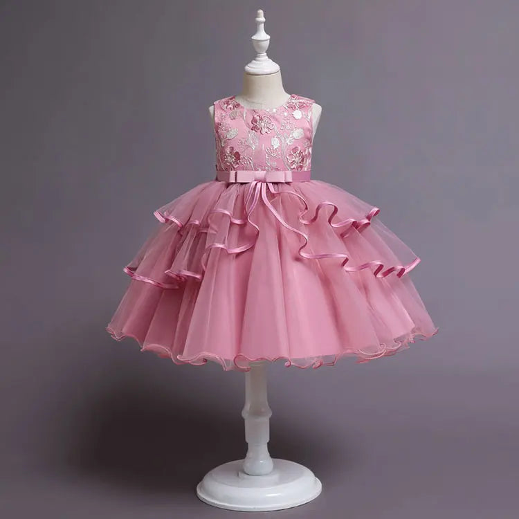 Fashion Prom Flower Girl Dresses Summer Kids Dresses for Girls Lace senza maniche Children Girls Party Dress 2-10 anni