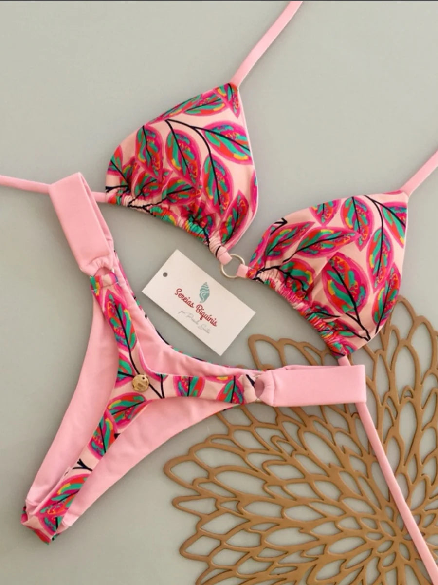Micro Bikinis 2026 Push-Up Damen-Badeanzüge Sexy Bademode Brasilianisches Bikini-Set Tanga Biquini Print Badeanzug Sommer-Strandbekleidung