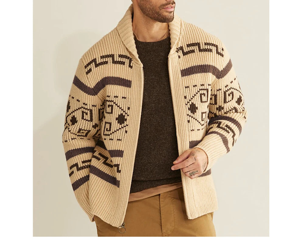 Cardigan invernale da uomo maglioni moda uomo maglione lavorato a maglia cappotti termici caldi Casual uomo casimmer risvolto giacche lavorate a maglia abbigliamento