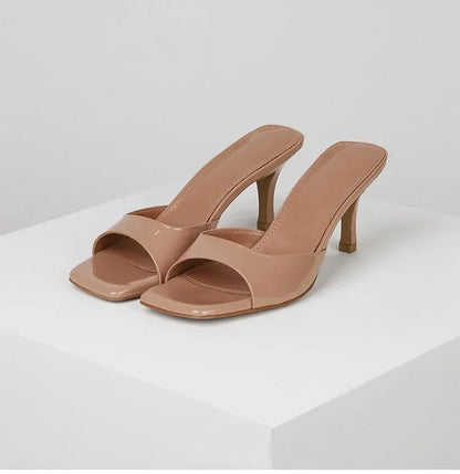Sandales d'Été pour Femme 2026 : Claquettes Élégantes à Bout Carré, Talons Hauts de Luxe, Sexy et Décontractées pour Cérémonies et Bal de Promo