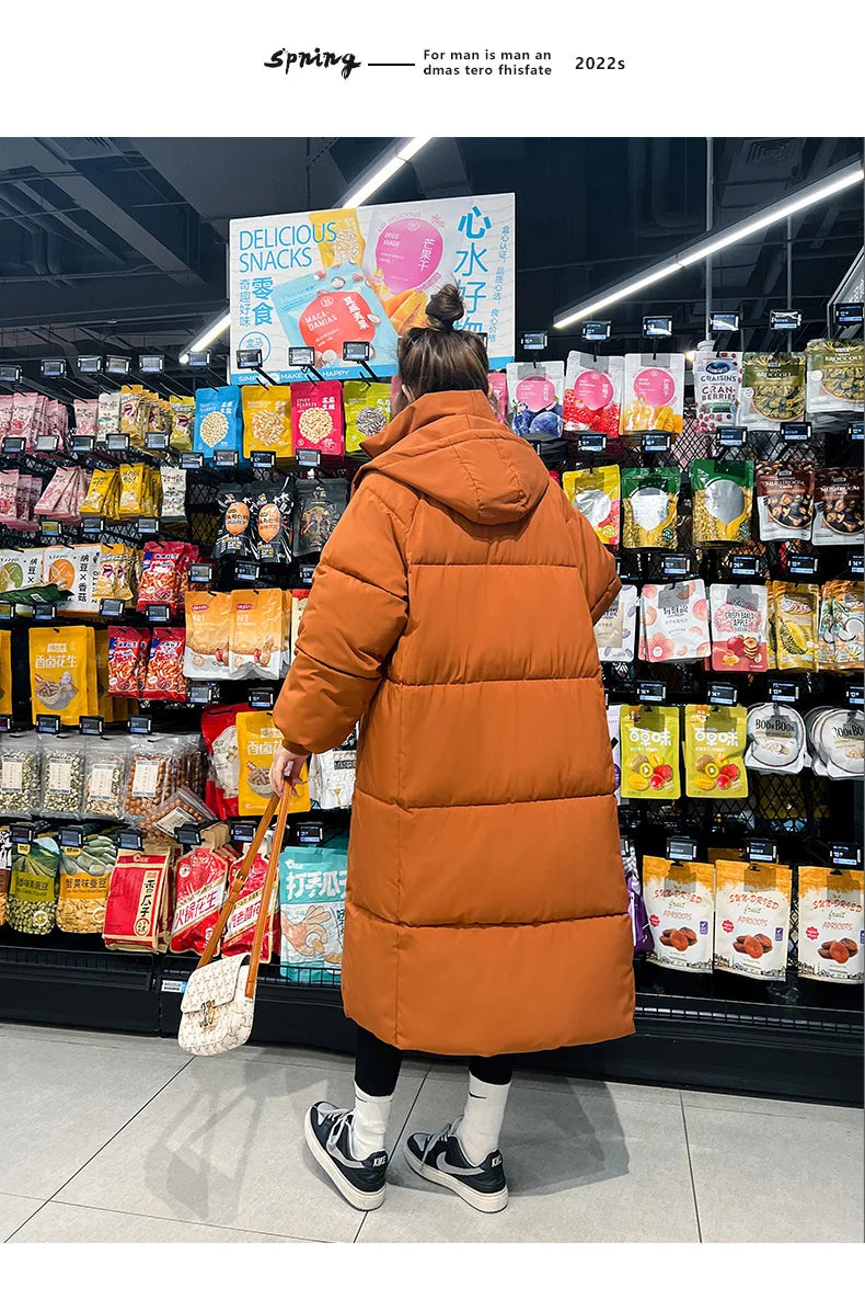Cappotto freddo da donna invernale parka giacca imbottita lunga con cappuccio Plus Size cappotto Super caldo capispalla da neve all'ingrosso a buon mercato coreano