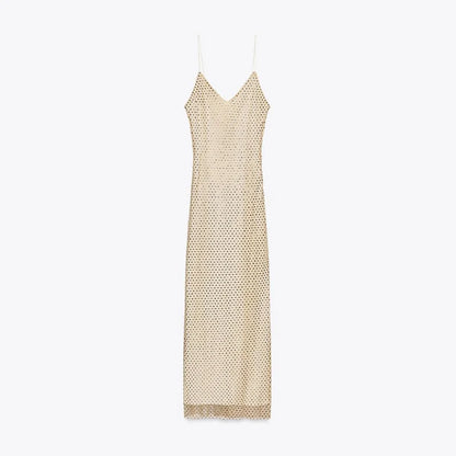 Abito corto senza maniche scintillante da donna con tutti i strass Abiti sexy senza spalline alla moda per donna Estate Nuovo outfit streetwear