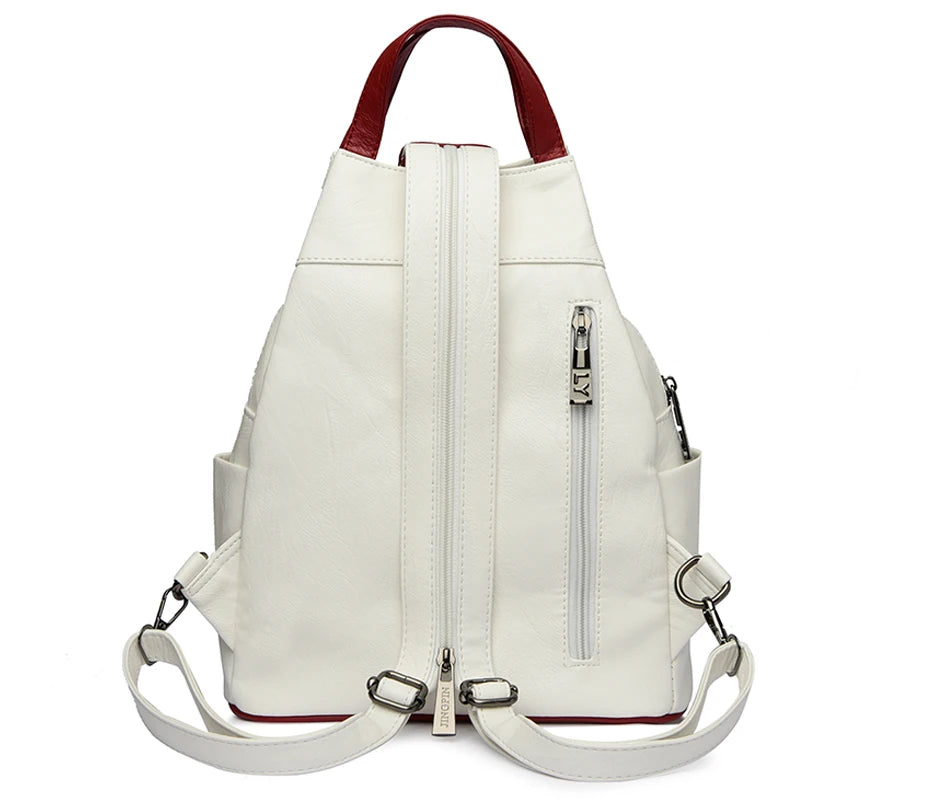Zaini in pelle da donna Borsa da petto femminile con cerniera Zaino da viaggio Zaino da donna Mochilas Borse da scuola per ragazze adolescenti Sac A Dos