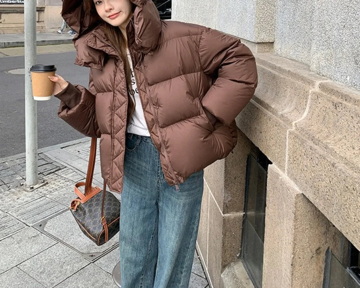Parka invernale imbottito in cotone, cappotto da donna, giacca con cappuccio, capospalla in cotone spesso, cappotto caldo da donna, abbigliamento femminile
