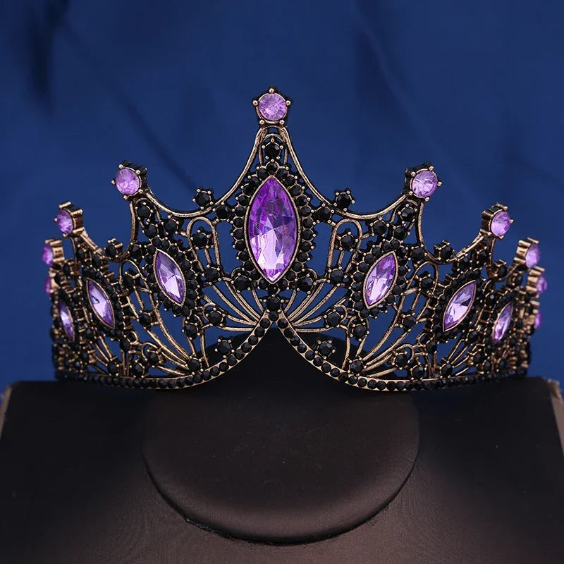 Corona da sposa Barocca Vintage Principessa Regina Copricapo Tiara di cristallo per le donne Corona da sposa Accessori per capelli Gioielli
