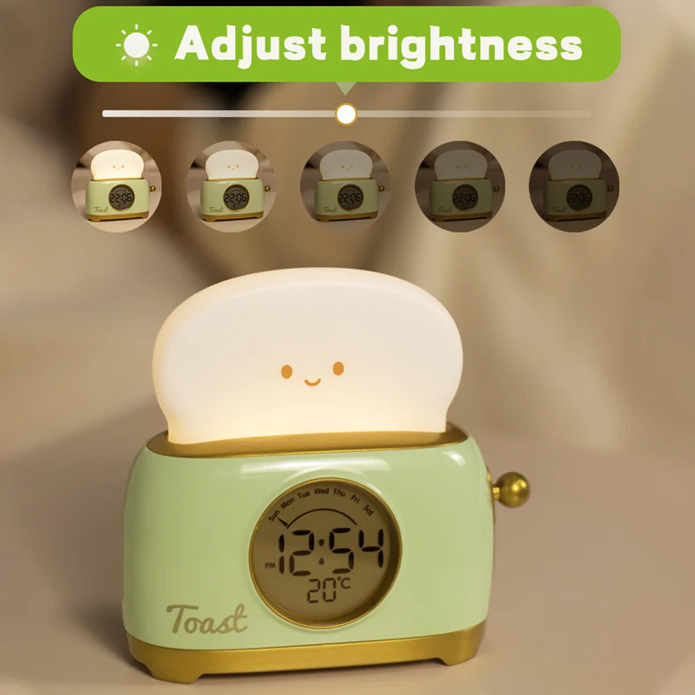 Sveglia per bambini Luce notturna a LED Orologio digitale Scarpe da ginnastica per il sonno dei bambini per la casa Camera da letto Comodino Display della temperatura carino Reloj