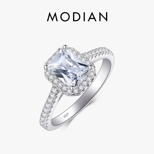 R&J Bagues en Argent Massif 925 pour Femmes Bijoux de Mariage Zircon AAAAA Accessoires Vintage Bague de Fiançailles Bijouterie