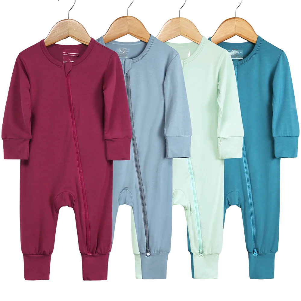 2024 neonato pagliaccetto in fibra di bambù solido traspirante vestiti a maniche lunghe per 0-24M ragazzo ragazza tuta neonato pigiama Loungewear