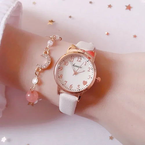 2023 Fashion Kids Love quadrante digitale orologio per bambini Set cinturino in pelle orologi al quarzo orologio per ragazze per bambini orologio per bambini + braccialetto