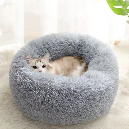 Cat Bed Round Autumn And Winter Soft Plush Pet Bed Dog Sofa Bed Plush Comforter Nest Shell Cat Nest Semi-enclosed Cat Nest