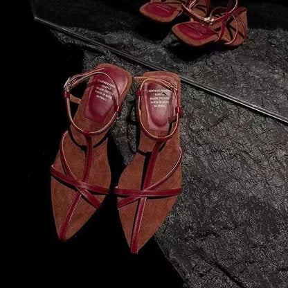 High Heels Sandalen für Damen, Sommerschuhe, Luxus Rindsleder Riemchen, Slingback, Luxus Hochzeitssandalen für Damen, Designer Damenschuhe